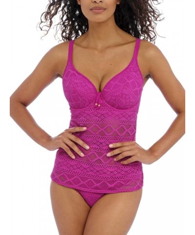 Sundance Crochet Padded Plunge Underwire Tankini (3972) Orchid $9.23 Swimsuits