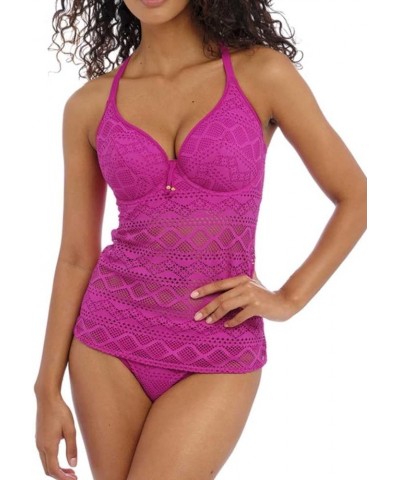 Sundance Crochet Padded Plunge Underwire Tankini (3972) Orchid $9.23 Swimsuits