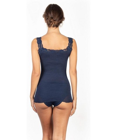 ® Luxury Wool Silk Lace Trim Tank Top. Proudly Made in Italy. Bleu $30.79 Tanks