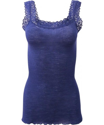 ® Luxury Wool Silk Lace Trim Tank Top. Proudly Made in Italy. Bleu $30.79 Tanks