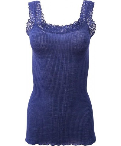 ® Luxury Wool Silk Lace Trim Tank Top. Proudly Made in Italy. Bleu $30.79 Tanks