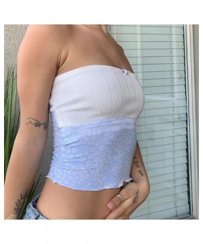 Tube Tops for Women Y2k Lace Sheer Strapless Sexy Crop Bandeau Sleeveless Backless Cute Shirts Going Out Clothing White Knit ...