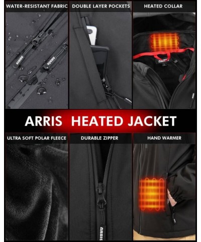 Heated Jacket for Women, Electric Heating Warm Coat with 7.4V 5500mah Battery Black $45.89 Jackets