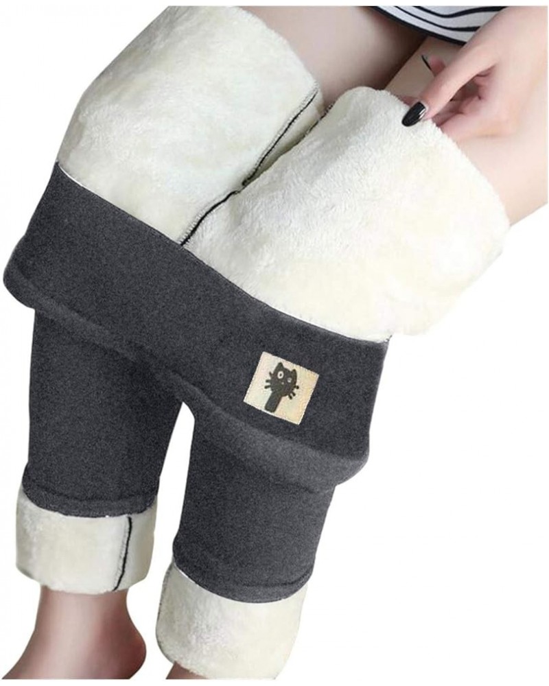 Fleece Leggings for Women Winter Warm Tights Plus Size Snow Pants Lined Thermal Clothes E-gray Fleece Leggings for Womens $8....