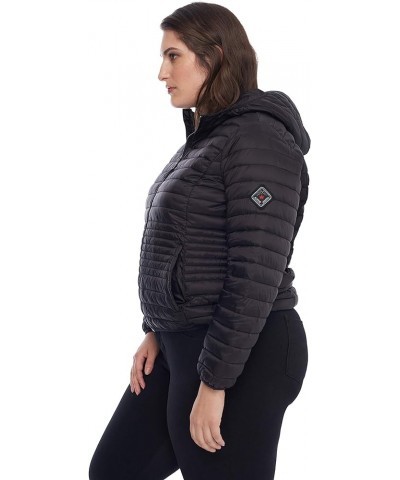 Women’s Vegan Down Packable Puffer - Lightweight, Weather-Resistant Jacket With Hood For Women with Carry Bag Black (Plus Siz...