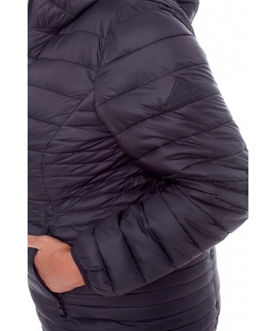 Women’s Vegan Down Packable Puffer - Lightweight, Weather-Resistant Jacket With Hood For Women with Carry Bag Black (Plus Siz...