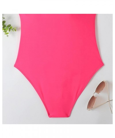 Dissolving One Piece Swimwear When Wet Prank Monokini Women Suit Bathing Swimsuit High One Piece Swimwear Bod Hot Pink $8.99 ...