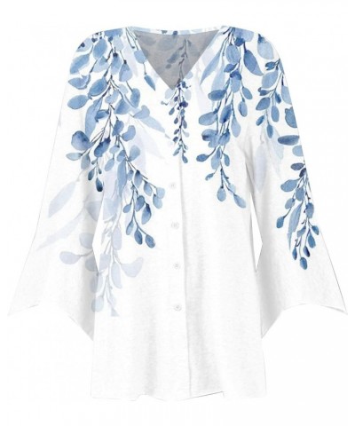 Cardigan for Women Dressy Summer Floral Print 3/4 Sleeve Lightweight Cardigans Loose Outwear Casual Blouse Tops A Blue $10.48...