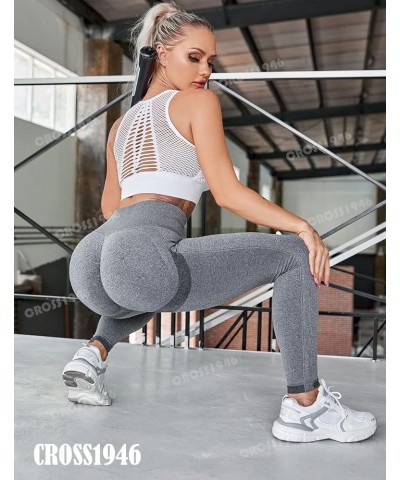 Women Seamless Leggings High Waisted Scrunch Butt Lifting Workout Gym Yoga Pant 1 Scrunch A-flex Grey $10.00 Activewear