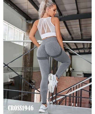 Women Seamless Leggings High Waisted Scrunch Butt Lifting Workout Gym Yoga Pant 1 Scrunch A-flex Grey $10.00 Activewear