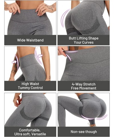 Women Seamless Leggings High Waisted Scrunch Butt Lifting Workout Gym Yoga Pant 1 Scrunch A-flex Grey $10.00 Activewear