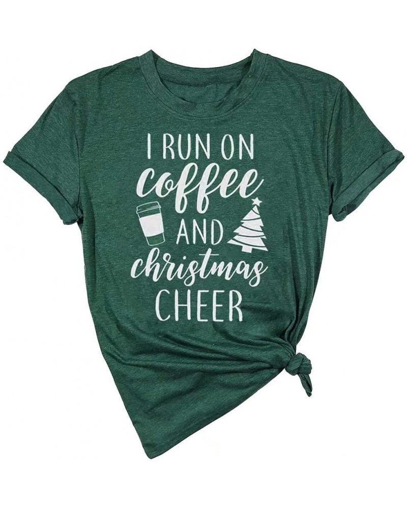 Christmas Shirts for Women Teacher Christmas Shirt Womens Christmas Tops Xmas Tee Tops D1-green $13.43 Tops