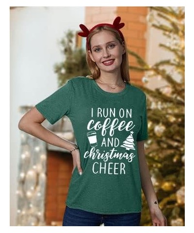 Christmas Shirts for Women Teacher Christmas Shirt Womens Christmas Tops Xmas Tee Tops D1-green $13.43 Tops