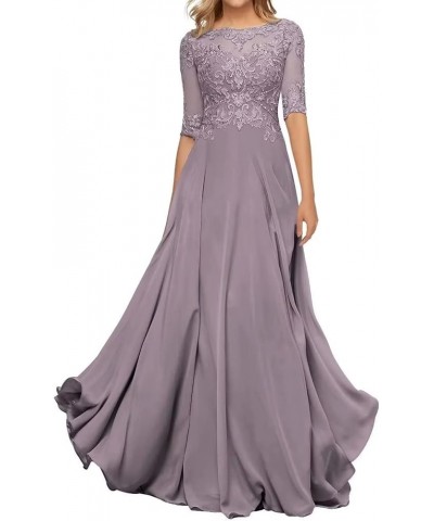 Women's Mother of The Bride Dresses for Wedding with Sleeves Long Lace Applique Formal Evening Gown Mauve $38.71 Dresses