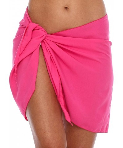 Womens Bathing Suit Cover Up Sarong Pareo Beach Skirt Short Sarong Wrap Hot Pink $9.88 Swimsuits