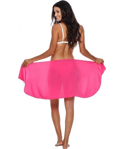 Womens Bathing Suit Cover Up Sarong Pareo Beach Skirt Short Sarong Wrap Hot Pink $9.88 Swimsuits