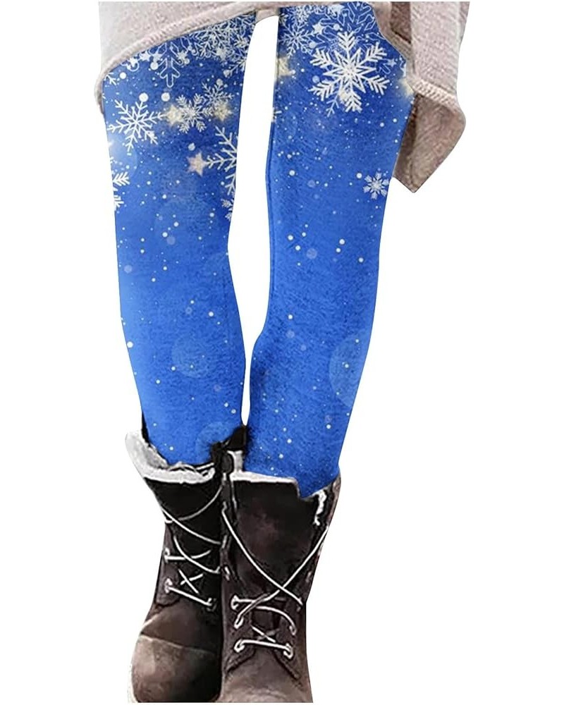 Womens Fleece Leggings Denim Printed Casual Boot Leggings Warm High Waisted Fall Winter Pants Trendy Tight Pants Z04-blue $6....