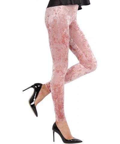 Crushed Velvet Stretch Leggings Blush Pink $19.88 Leggings