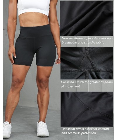 5 Pack 3"/5" Womens Volleyball Shorts Spandex Compression Shorts Workout Performance High Waist Yoga Biker Shorts 2black/1pur...