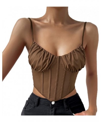 Women Sexy Crop Tops Summer Sleeve Snakeskin Print Camisole Casual Wrap Chest Spaghetti Straps Cami Tank Tops 3*coffee $6.59 ...