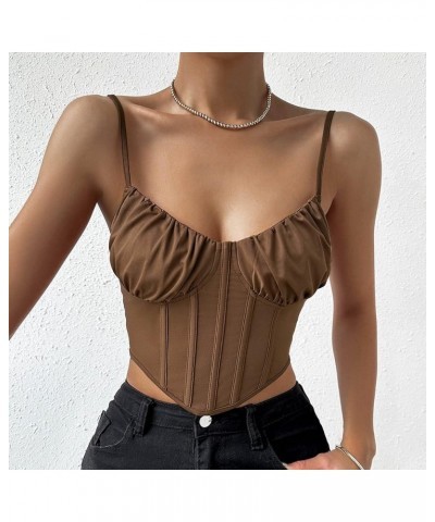 Women Sexy Crop Tops Summer Sleeve Snakeskin Print Camisole Casual Wrap Chest Spaghetti Straps Cami Tank Tops 3*coffee $6.59 ...