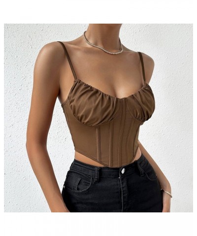 Women Sexy Crop Tops Summer Sleeve Snakeskin Print Camisole Casual Wrap Chest Spaghetti Straps Cami Tank Tops 3*coffee $6.59 ...