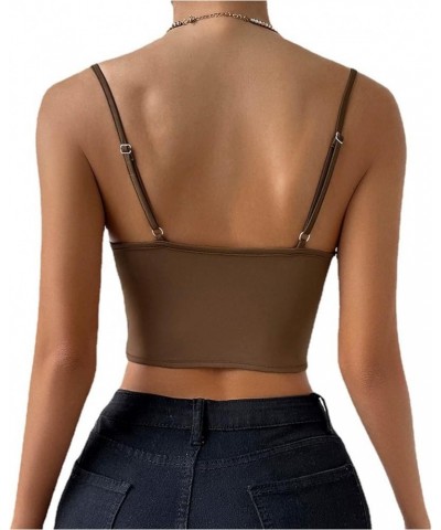 Women Sexy Crop Tops Summer Sleeve Snakeskin Print Camisole Casual Wrap Chest Spaghetti Straps Cami Tank Tops 3*coffee $6.59 ...