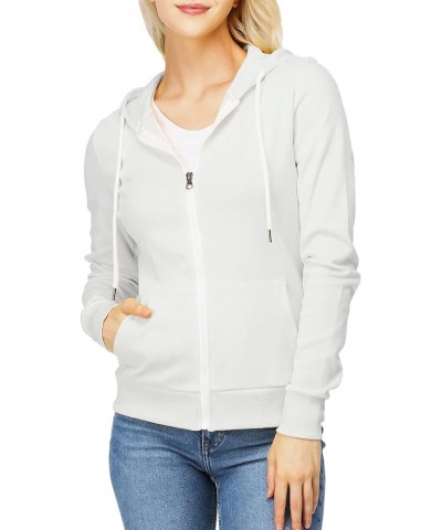 Women's Slim Fit Zip Up & Pullover Hoodie Lightweight Long Sleeve Kangaroo Pocket Basic Casual Sweatshirt Cwohol030-white $17...