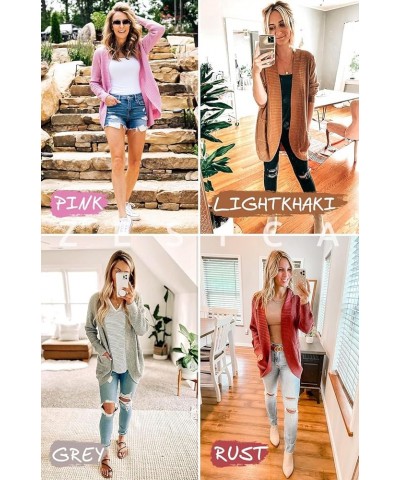 Women's 2024 Fall Winter Long Sleeve Open Front Casual Lightweight Soft Knit Cardigan Sweater Outerwear Violet $22.94 Sweaters