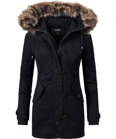 Women's Heavy Thicken Puffer Down Warm Parka Padded Winter Hooded Insulated Jacket Overcoat with Faux Fur Hood Black $34.85 J...