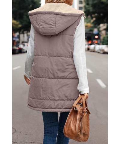 Womens Long Down Vest Full-Zip Hooded Sleeveless Down Jacket Coat Warm Winter Outdoor Puffer Quilted Vest Outerwear Z-pink $8...