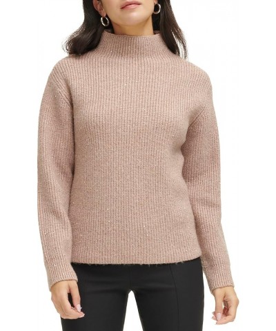 Women's Sequin Mock Neck Long Sleeve Sweater Café Ole $23.87 Sweaters