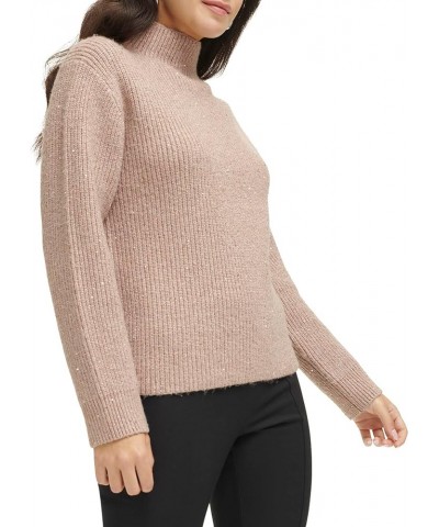 Women's Sequin Mock Neck Long Sleeve Sweater Café Ole $23.87 Sweaters