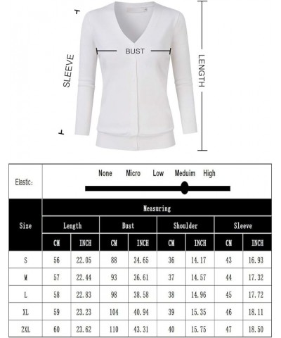 Women's Cardigan Sweaters 2023 Fall Cropped Open Front Button V Neck Lightweight 3/4 Sleeve Cardigans Knit Outerwear White $1...