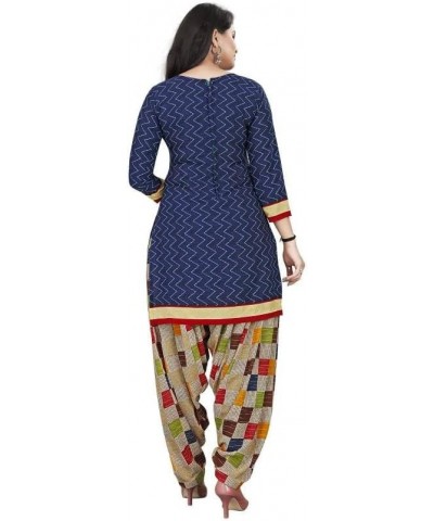 Fully Stiched New Punjabi Style Salwar Suit of Crepe Fabric with Chiffon Dupatta for Women Blue!.24 $20.42 Suits