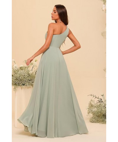 Chiffon One Shoulder Bridesmaid Dress with Pleated Bodice Long A Line Formal Dresses for Women AD004 Rust $35.90 Dresses
