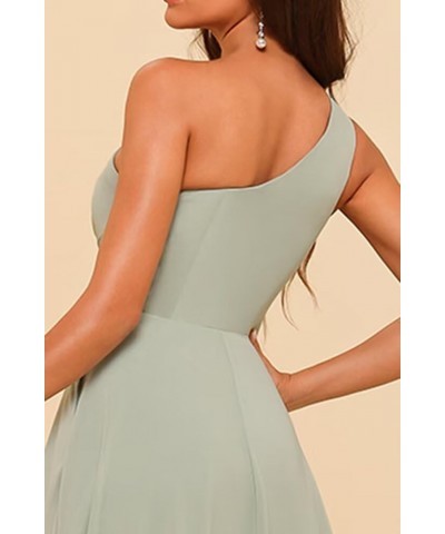 Chiffon One Shoulder Bridesmaid Dress with Pleated Bodice Long A Line Formal Dresses for Women AD004 Rust $35.90 Dresses