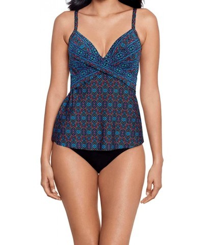 Women's Swimwear Thebes Allura Underwire Bra Tummy Control Tankini Top Multi $51.83 Swimsuits