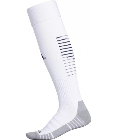 Team Speed 2 Soccer Socks for Boys, Girls, Men and Women (1-Pair) White/Team Navy Blue/Light Onix Grey $12.75 Activewear