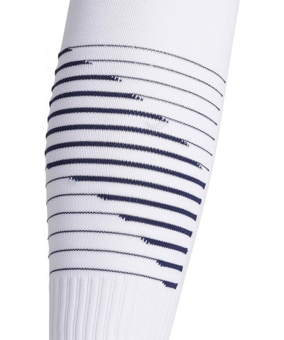 Team Speed 2 Soccer Socks for Boys, Girls, Men and Women (1-Pair) White/Team Navy Blue/Light Onix Grey $12.75 Activewear