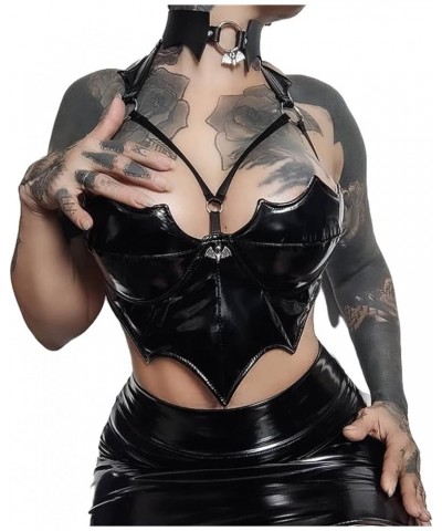 Goth Crop Tank Top for Women Gothic Camisole Shirt Sexy Gothic Punk Brami Emo Alt Camisole $16.79 Tanks