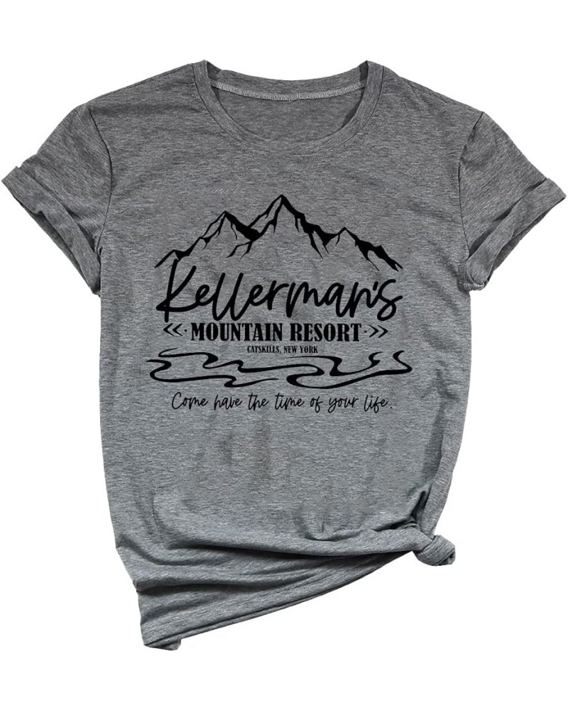 Kellerman's Mountain Resort T Shirt Womens Favorite 80's Movie Tees Nobody Puts Baby in A Corner Shirt Grey $14.39 T-Shirts