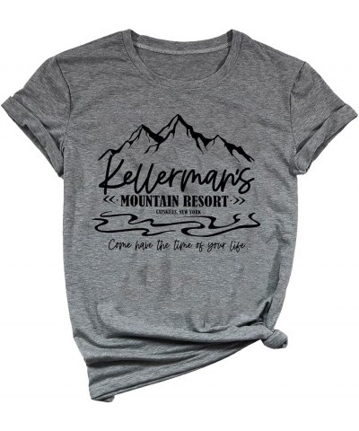 Kellerman's Mountain Resort T Shirt Womens Favorite 80's Movie Tees Nobody Puts Baby in A Corner Shirt Grey $14.39 T-Shirts