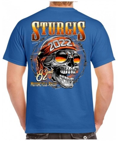 2022 Sturgis Motorcycle Rally 82nd Anniversary Stay Rad T-Shirt Regular Royal Blue $10.79 Tops