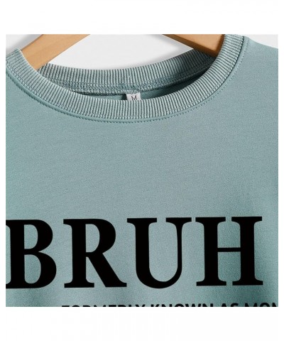 Bruh formerly known as mom sweatshirt Women's Funny Printed Graphic Long Sleeve Neck Pullover Sweatshirt Mom Gift mama shirt ...