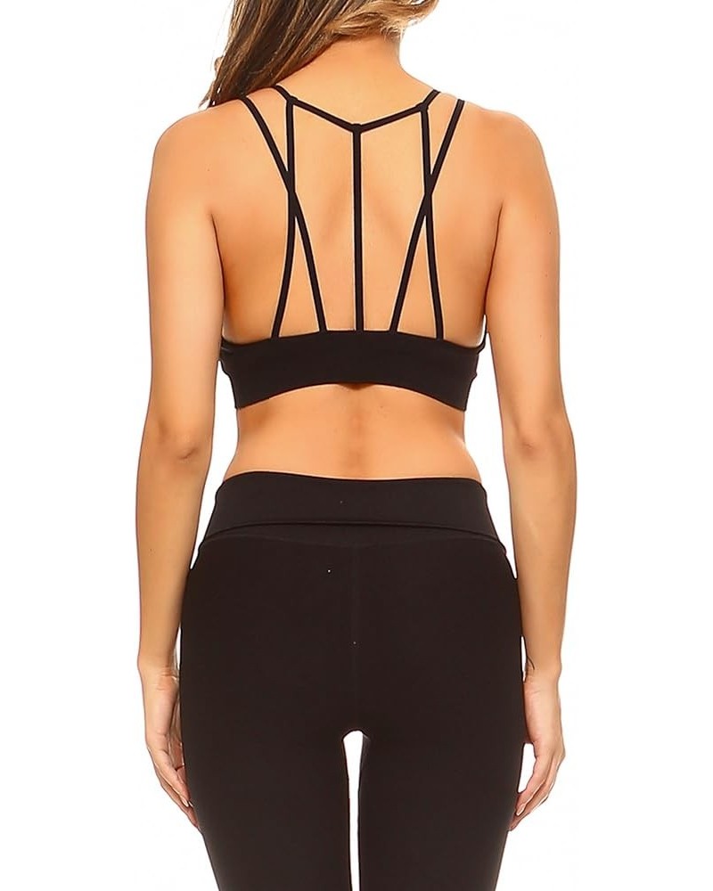 Women's Yoga Top Mesh Sports Bra Sexy Bralette Gym Running Black $11.33 Lingerie