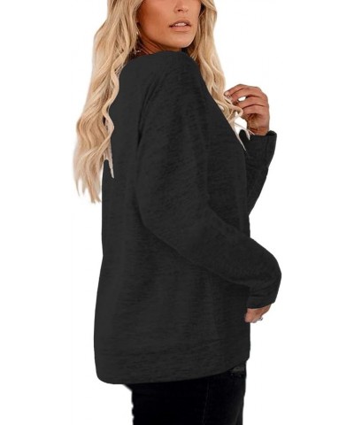 Plus Size Sweatshirts for Women Long Sleeve Oversized Tunic Tops 03_black $10.99 Others