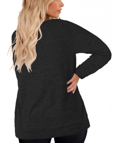 Plus Size Sweatshirts for Women Long Sleeve Oversized Tunic Tops 03_black $10.99 Others