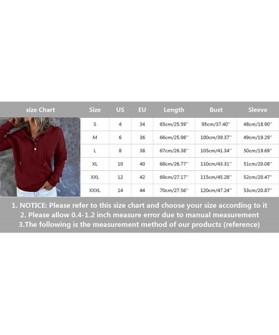 Womens Fall Fashion 2023 Button Collar Drawstring Hoodies Pullover Casual Plus Size Solid Sweatshirts with Pocket A-orange $1...