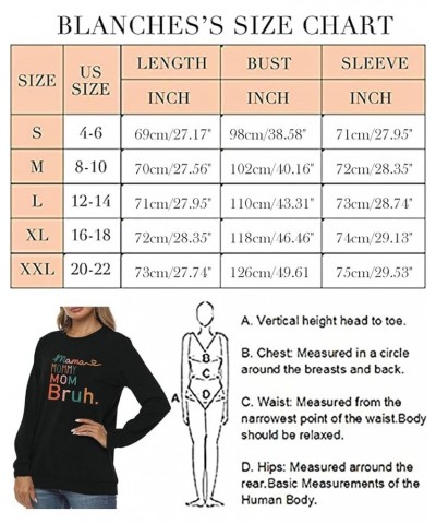 Mama Sweatshirt Women Mama Mommy Mom Bruh Funny Mom Life Sweatshirts Pullover Tops Casual Loose Long Sleeve Shirt Black-b $15...